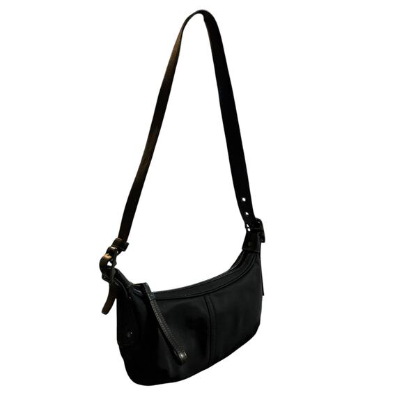 Coach A04K-6671 Hobo Shoulder Bag Pochette Black Nylon/Leather Strap/Trim - Picture 3 of 16